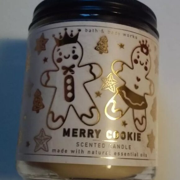 Bath & Body Works Scented Candle Merry Cookie 1 Wick New Unused Retail Price $14 - Picture 1 of 3